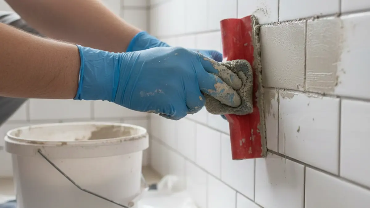 how to regrout bathroom tile