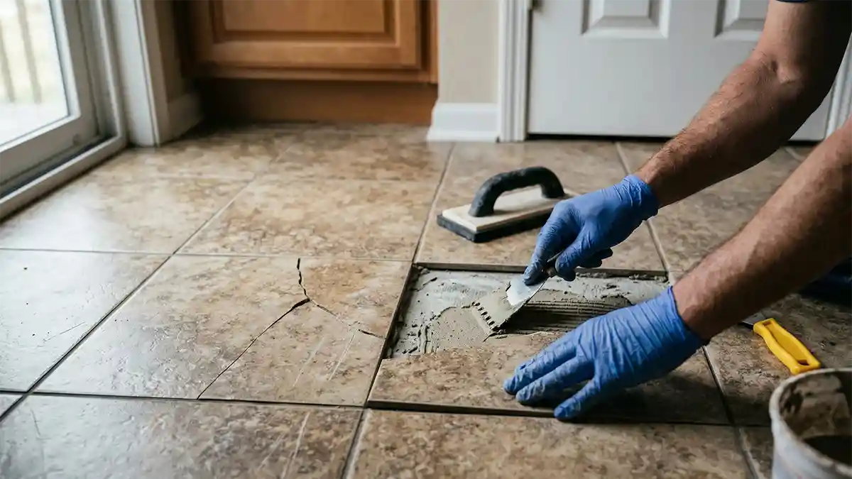 how to repair cracked floor tiles