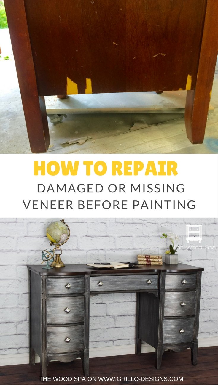 restore wooden furniture repair damaged veneer 2