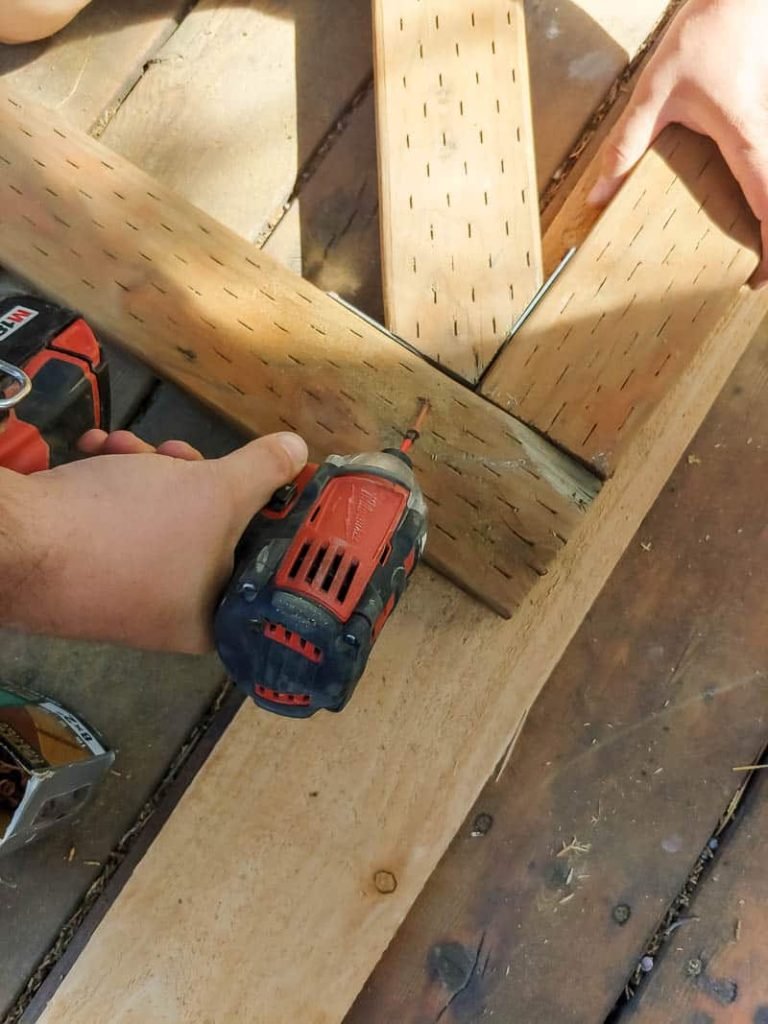 build wooden gate frame hang brace wood