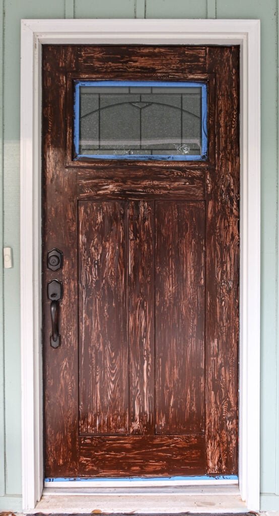 stain fiberglass door get real wood look 2