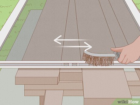 clean sliding glass door tracks remove dirt 2