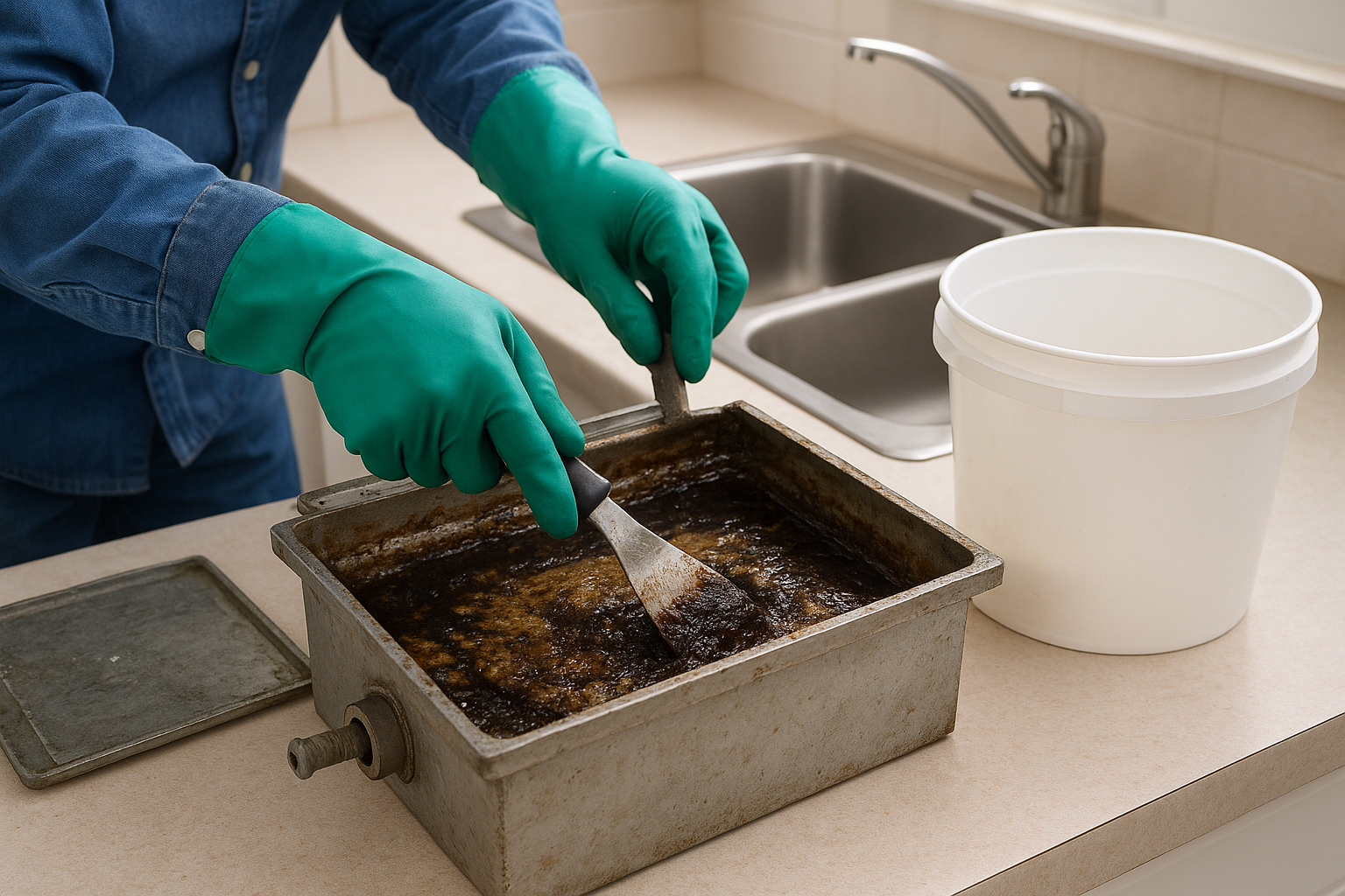 clean grease trap step step home small 2