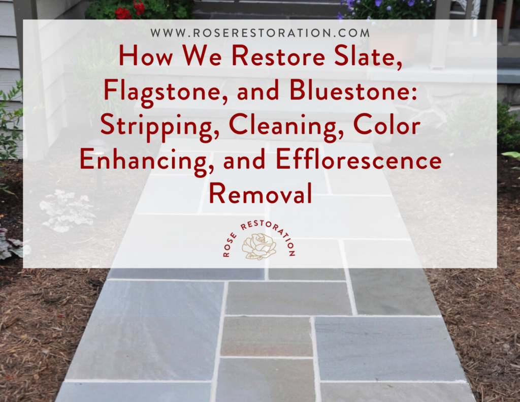 clean bluestone remove stains efflorescence restore surface