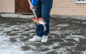 clean ice off sidewalk without damaging surface