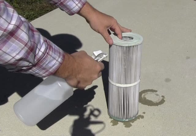 clean spa filter rinse soak replace hot