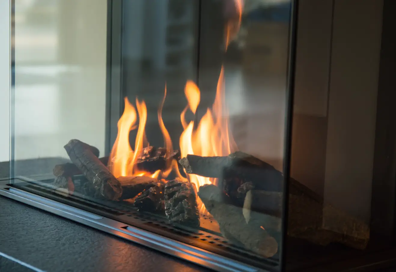 clean gas fireplace glass burner logs housing