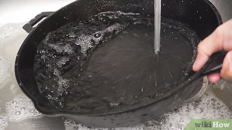 clean cast iron skillet routine care burnt 2