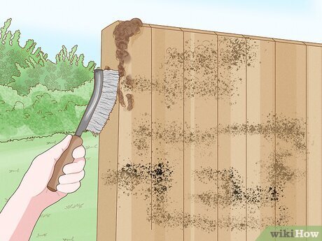 clean wood fence remove mold algae weathering 2